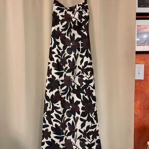 Commense Botanic Print Dress in Black, Brown and Cream